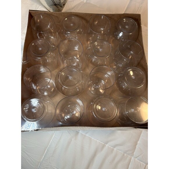 Clear Stemless Plastic Drinkware for Event Two Sets Of 16 Unopened Glasses (32) - Picture 1 of 3